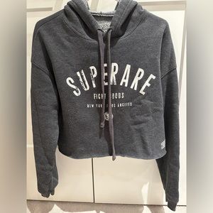 Superare Fight Shop Cropped Pullover Hoodie, size Medium
